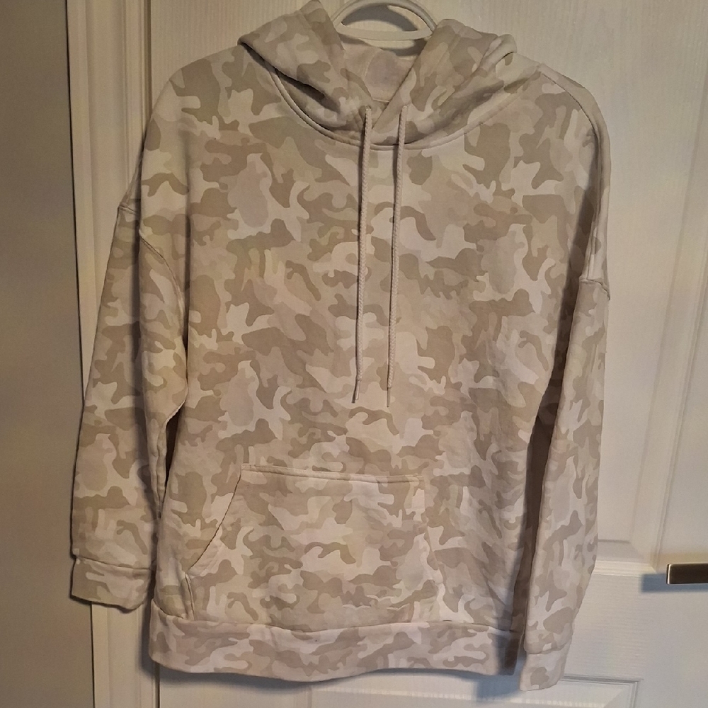 Beige Camo Hooded‎ Sweatshirt